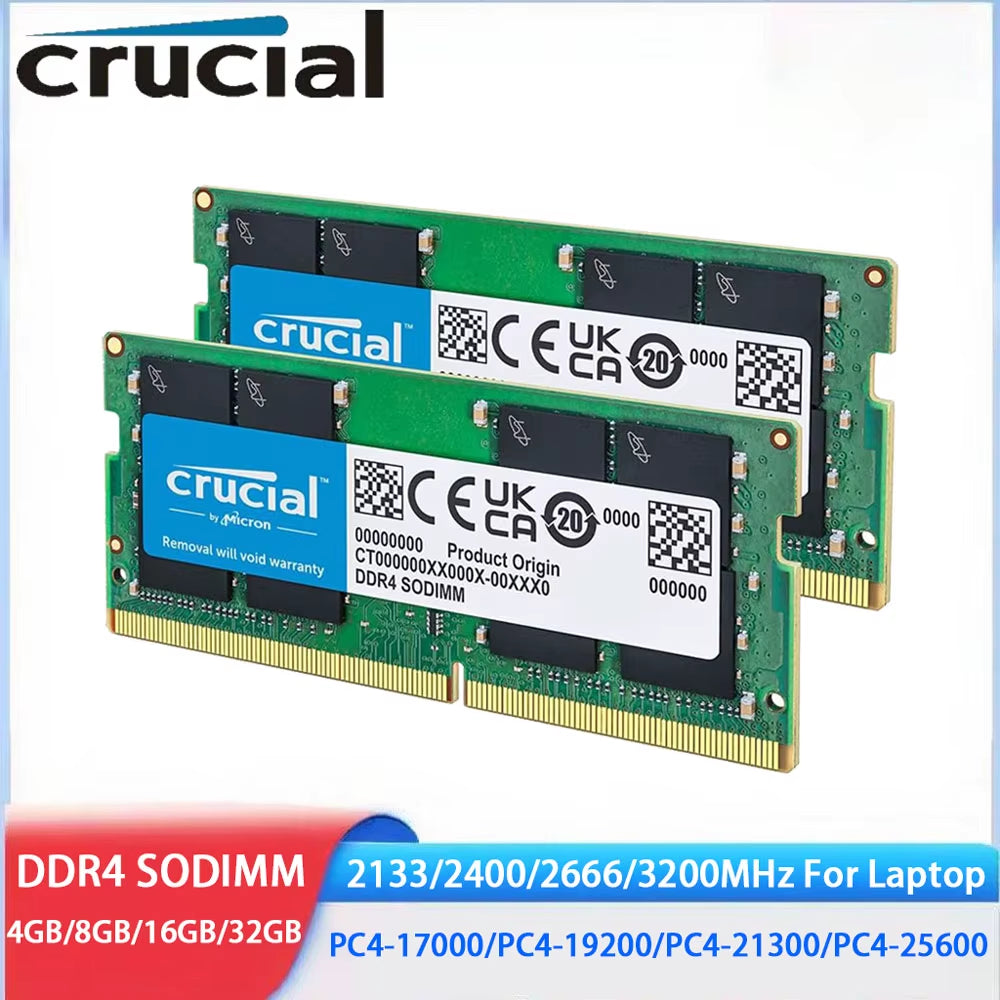 DDR4 RAM 16GB 32GB 4GB 8GB 3200Mhz 2133 2400 2666Mhz Laptop Memory SODIMM PC4-25600 21300 19200 17000 for Intel&Amd