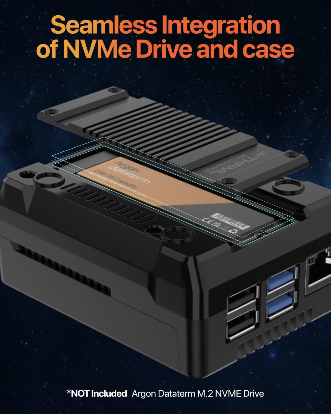 Argon NEO 5 M.2 NVME PCIE Case for Raspberry Pi 5 | Aluminum Case with Built-...