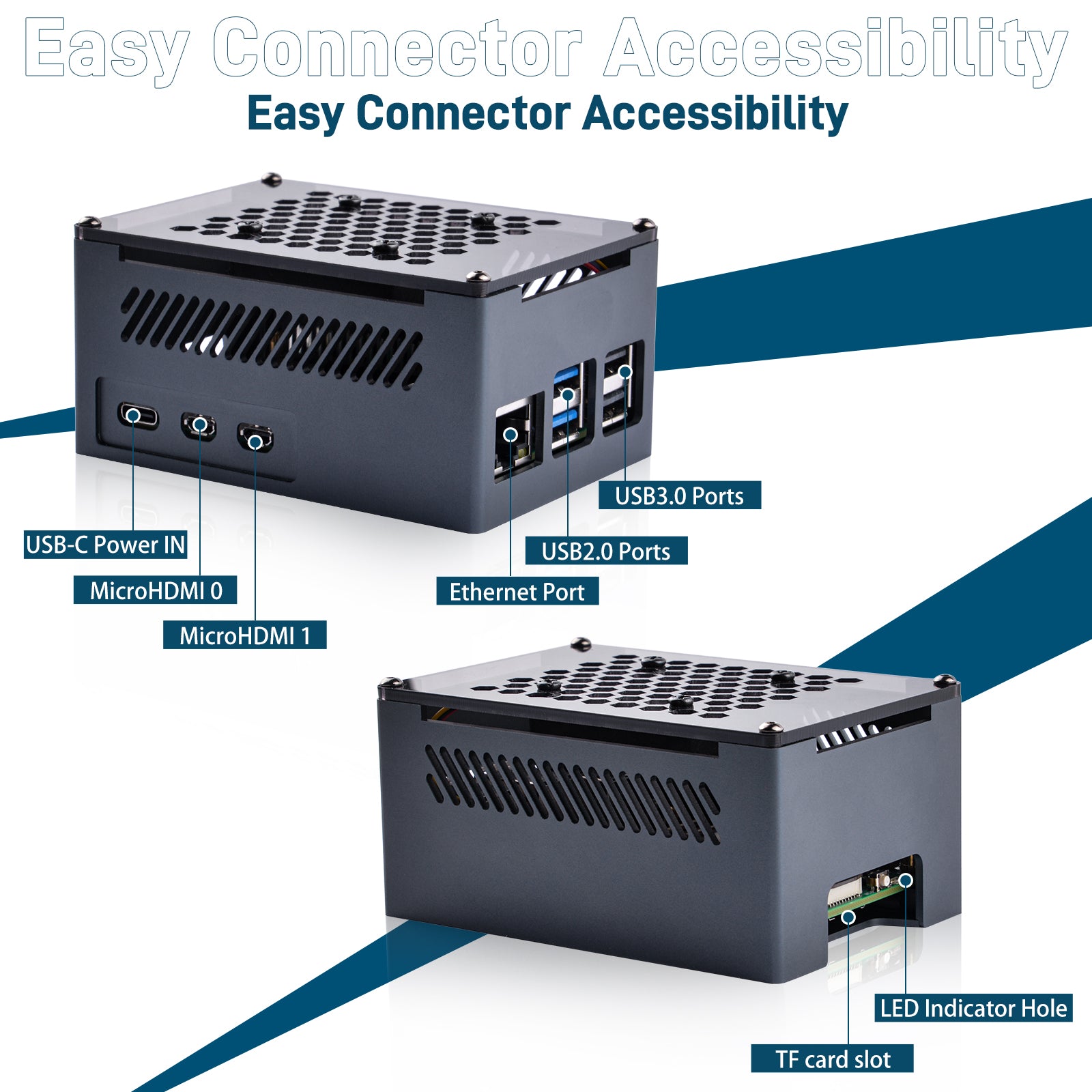 Aluminum Case for Raspberry Pi 5, with 4010 PWM Fan and Copper Heatsinks for Raspberry Pi 5