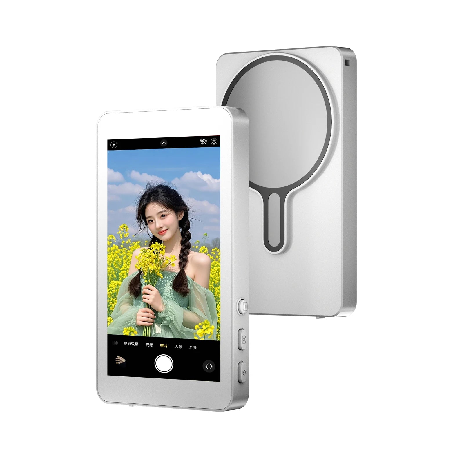 Smartphone Magnetic Monitor Screen Projector Phone Rear Camera Vlog Selfie for Live Stream Video Recording for Android iPhone