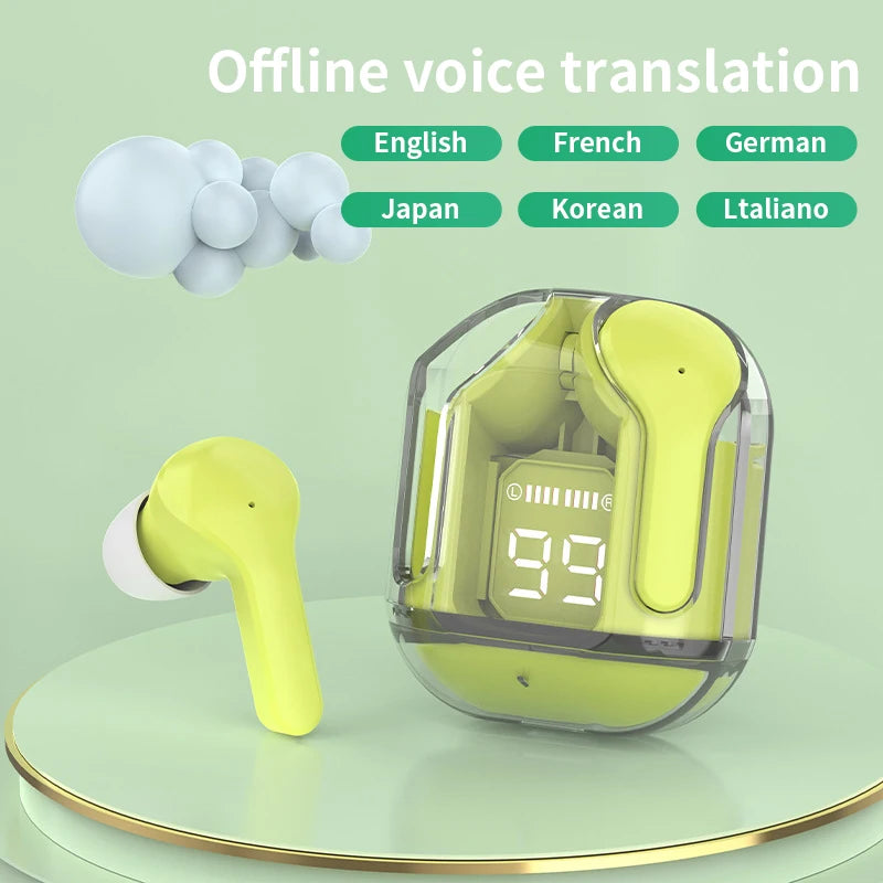 GREATWALL New AI Translation Earphones, In Ear Noise Reduction 5.3 High Definition Sound Quality Sports Fitness Wireless Earphon