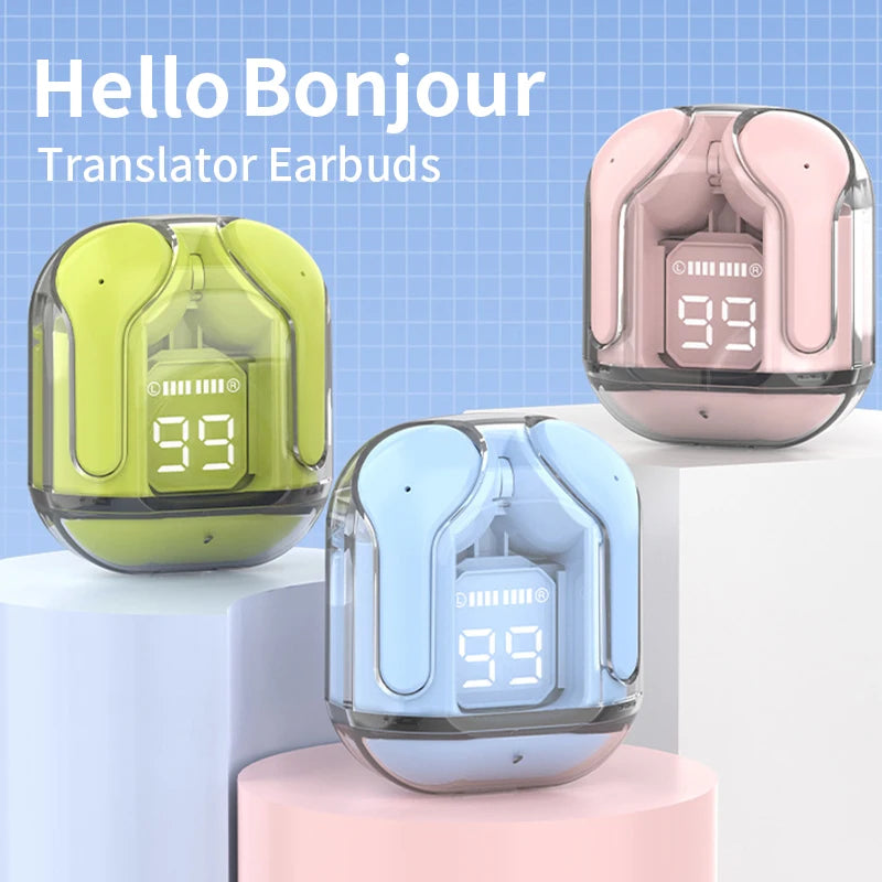 GREATWALL New AI Translation Earphones, In Ear Noise Reduction 5.3 High Definition Sound Quality Sports Fitness Wireless Earphon