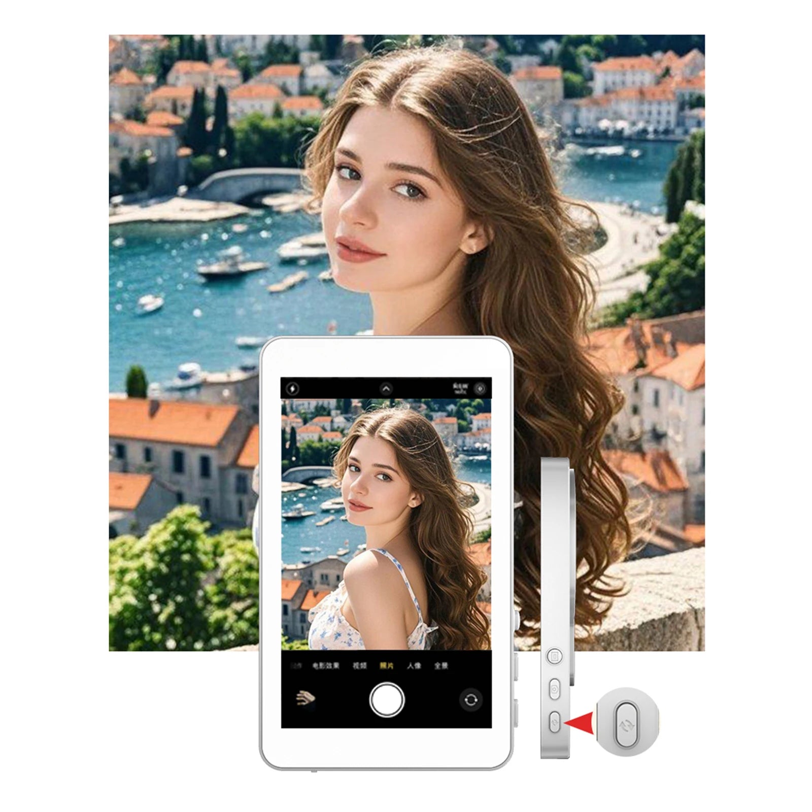 Smartphone Magnetic Monitor Screen Projector Phone Rear Camera Vlog Selfie for Live Stream Video Recording for Android iPhone