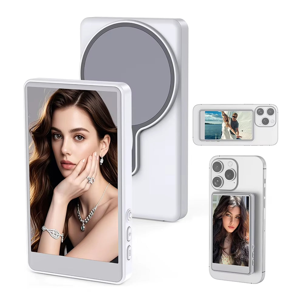 Magnetic Phone Vlog Selfie Monitor Screen Smartphone Rear Camera Monitor Screen for Android Iphone Cellphone Back Camera Monitor